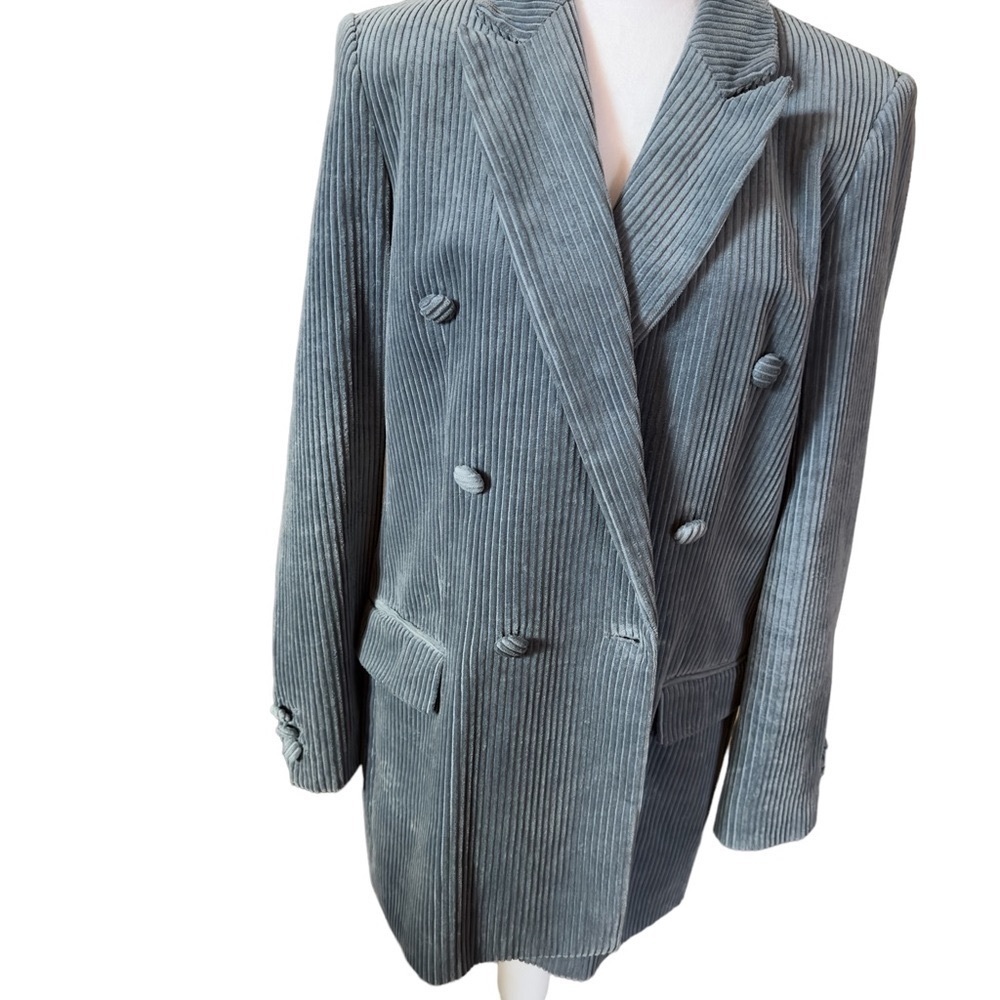 C&A VINTAGE Corduroy Cotton Women’s  Blazer Jacket in Gray/Blue by Canda C&A